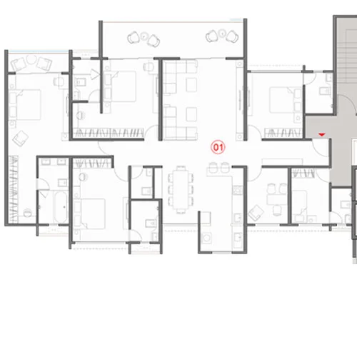 Kohinoor Satori Mahalunge 4.5BHK Floorplan